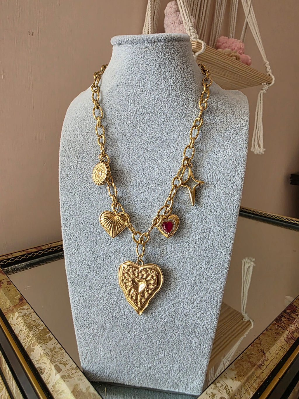 Collana Charms Cuori & Stelle