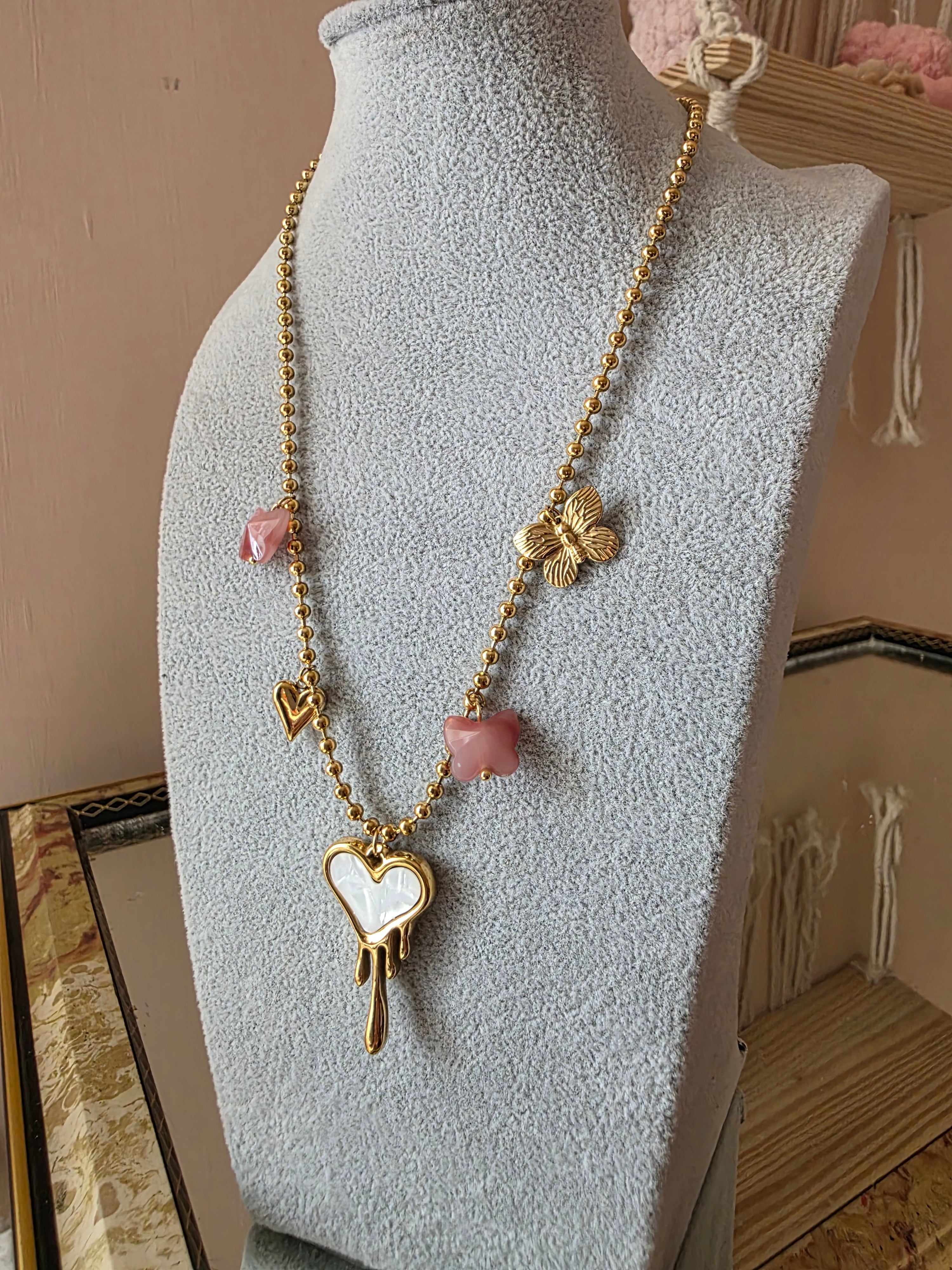 Collana Charms Farfalla & Cuore